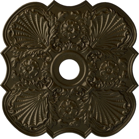 Ekena Millwork Flower Ceiling Medallion (Fits Canopies up to 6 1/4"), 29"OD x 3 5/8"ID x 1 3/8"P, Green Gold CM29FWGGS